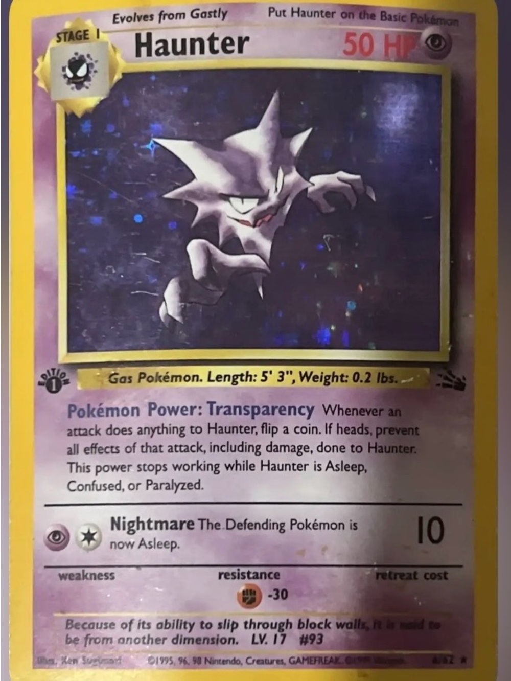 Haunter Trading Card - Purple Holographic
